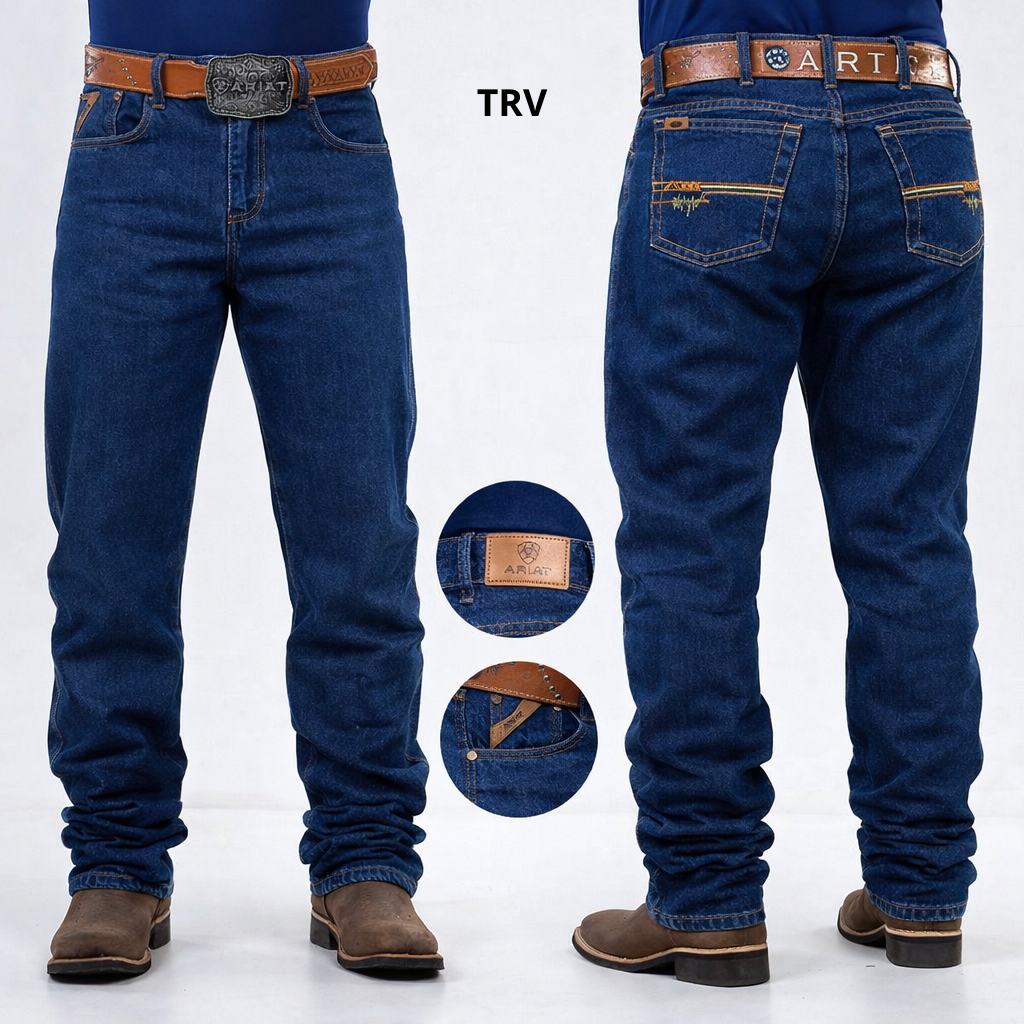 Calça Jeans Country Ariat Tradicional Azul Escuro