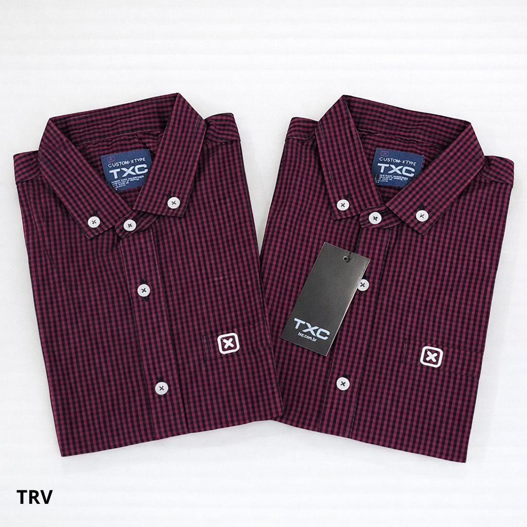 Camisa Country TXC Xadrez Bordô